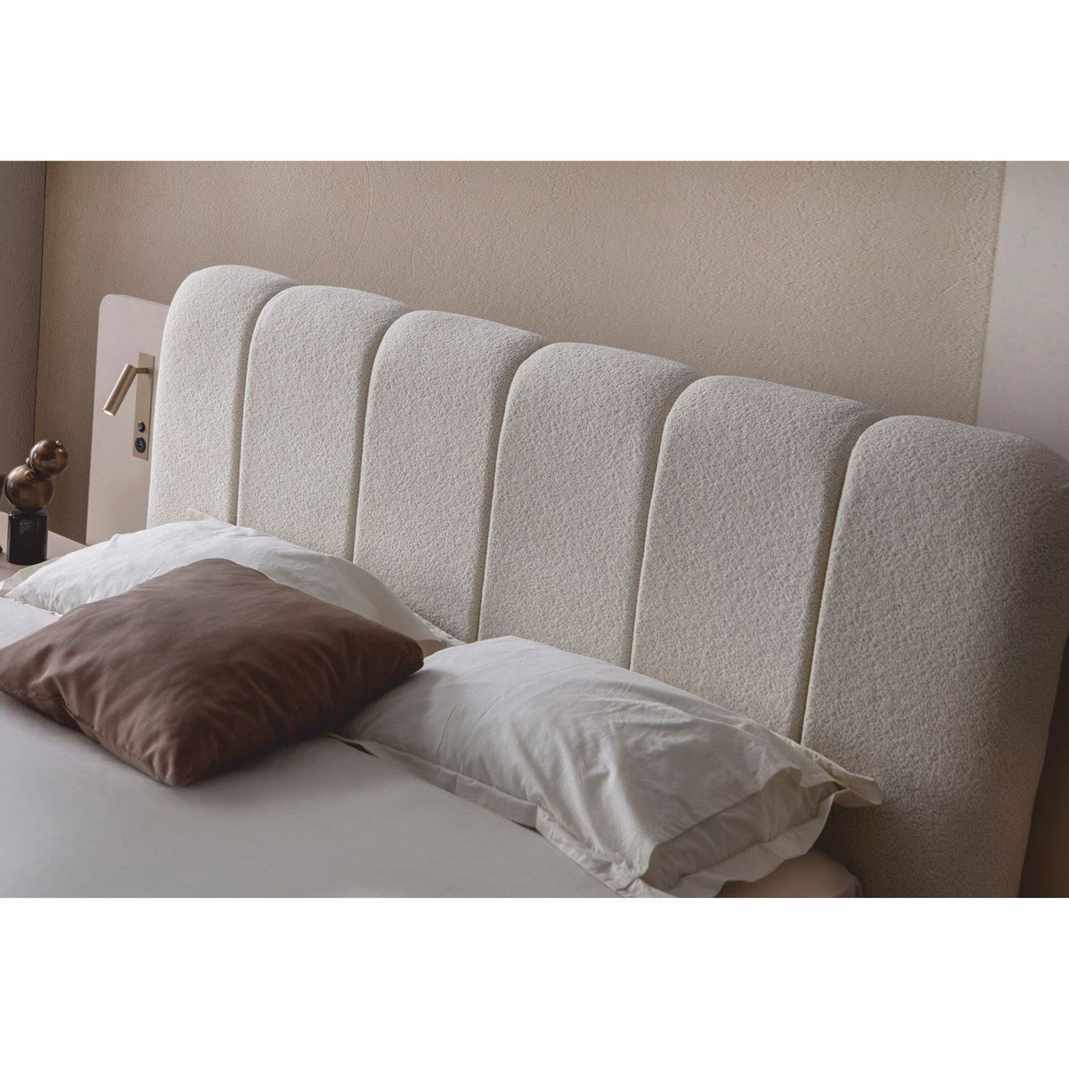 Juego de dormitorio de lujo Casa Padrino blanco / gris - 1 cama doble y 2 mesitas de noche - Imagen 3