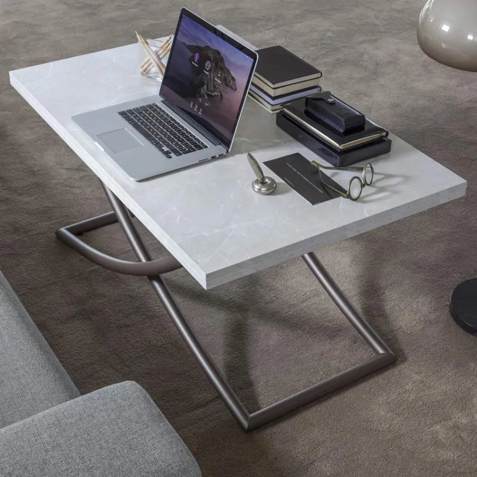 Mesa de centro convertible en mesa de comedor de madera Made in Italy-Aikido - Decoración Moderna - Imagen 4