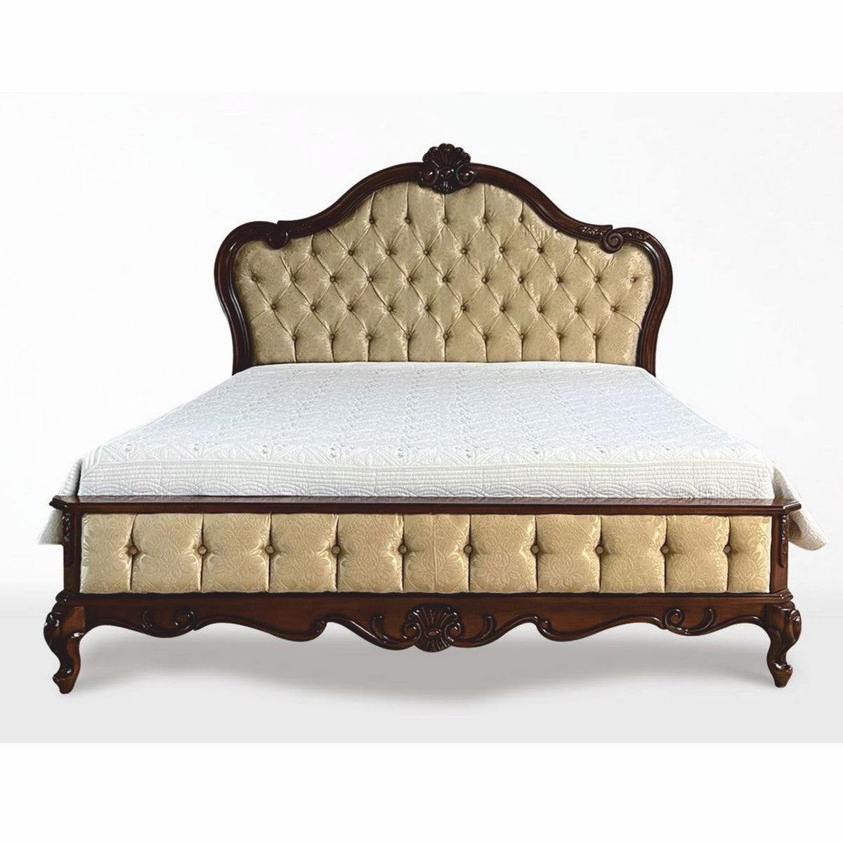 Casa Padrino cama doble barroca de lujo dorada / marrón oscuro-Muebles barrocos para dormitorio - Imagen 2