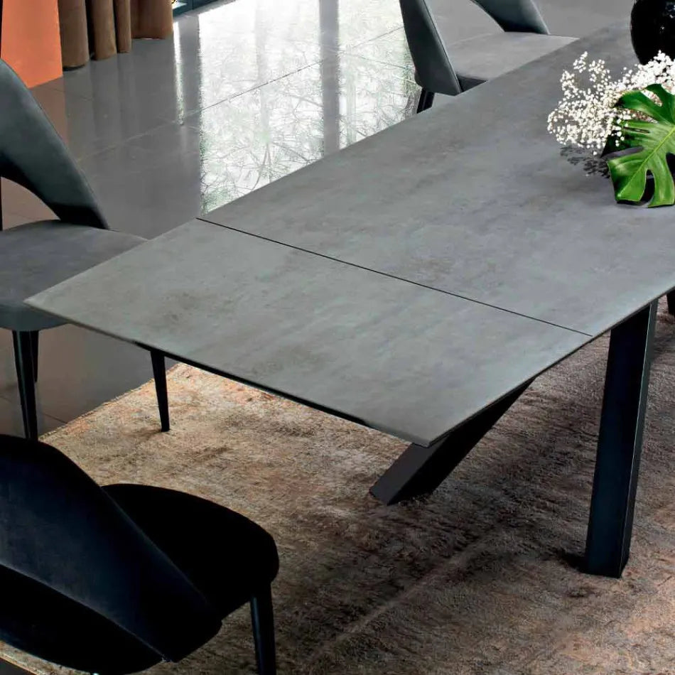 Contemporáneo Mesa de comedor extensible hasta 300 cm en laminado Made in Italy-Settimmio - Alta Calidad - Imagen 3