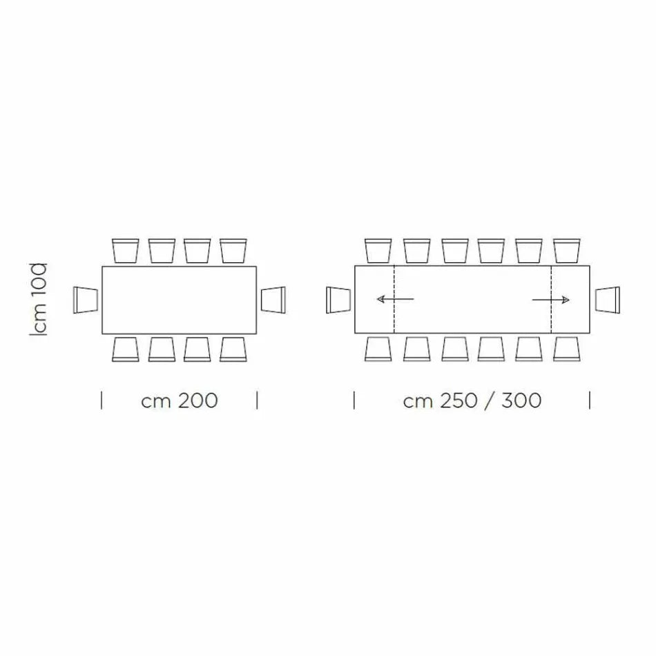 Contemporáneo Mesa de comedor extensible hasta 300 cm en laminado Made in Italy-Settimmio - Alta Calidad - Imagen 6