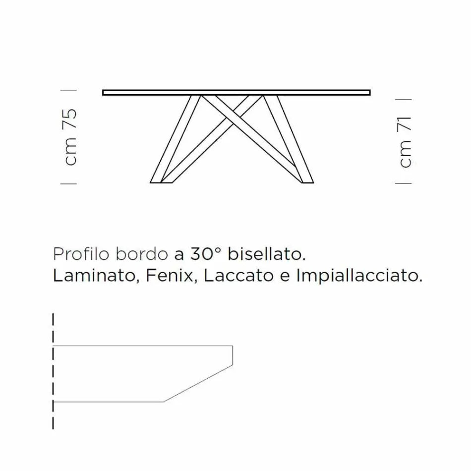 Contemporáneo Mesa de comedor extensible hasta 300 cm en laminado Made in Italy-Settimmio - Alta Calidad - Imagen 7
