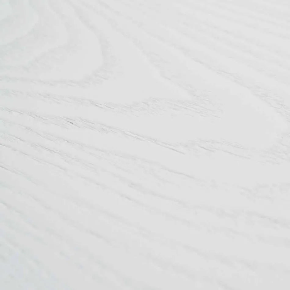 Mesa de comedor extensible blanca de madera maciza Rico - Imagen 6