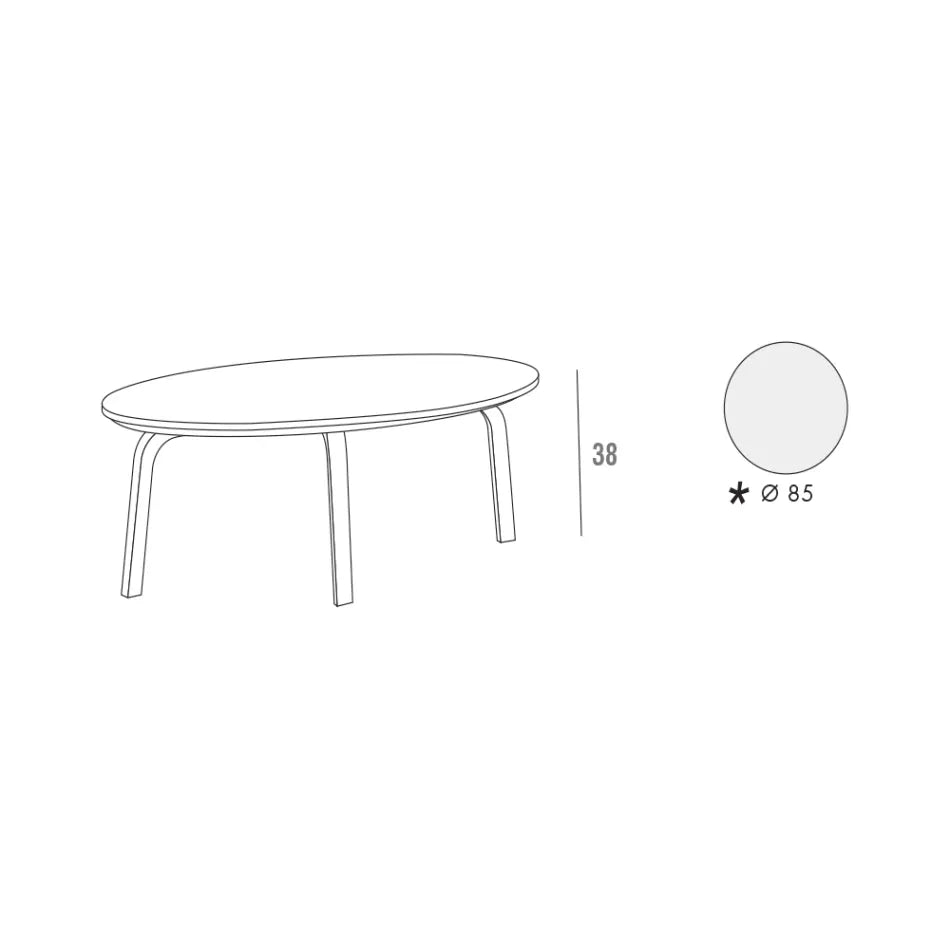 Diseño Mesa de centro con tapa redonda de Mdf lacado Made in Italy-Tobiko - Confort Superior - Imagen 6