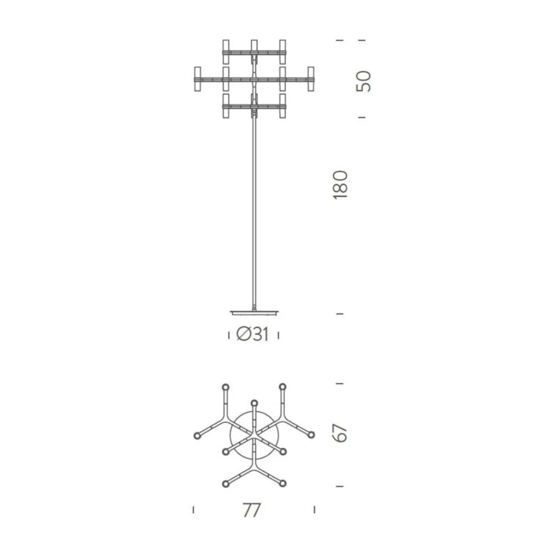 Lámpara de techo de Suelo Nemo Jehs &amp; Laub Aluminium poly - Decoración Moderna