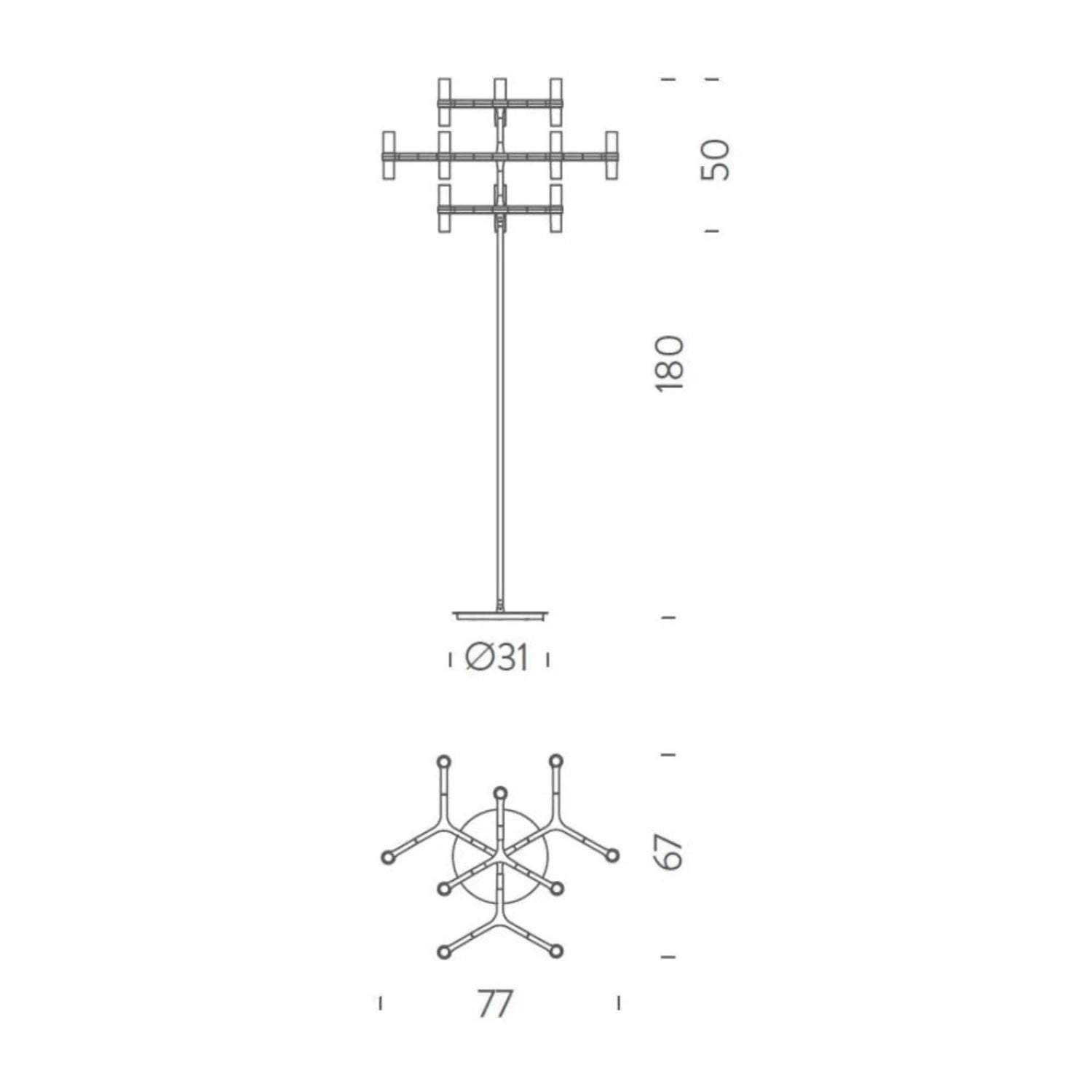 Lámpara de techo de Suelo Nemo Jehs &amp; Laub Aluminium poly - Decoración Moderna