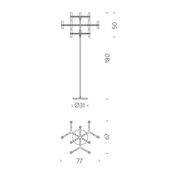 Lámpara de techo de Suelo Nemo Jehs &amp; Laub Aluminium poly - Decoración Moderna