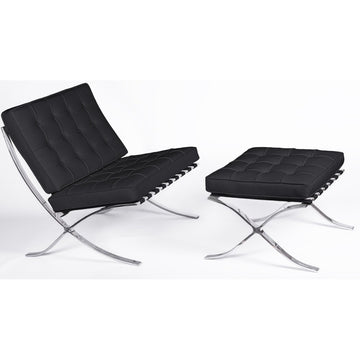 Sillón Barcelona HQ Con Otomana De Cuero Con Flores