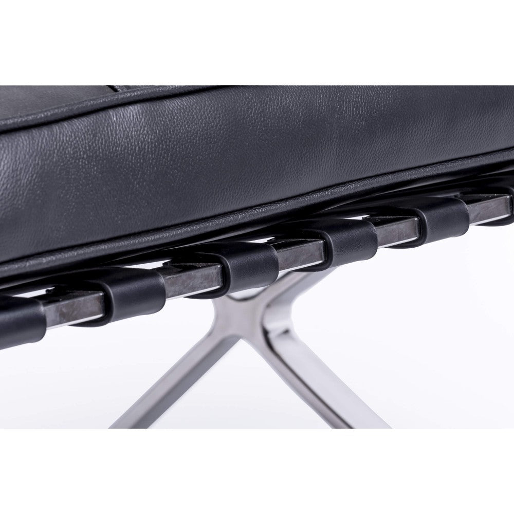Lujoso Sillón Barcelona HQ Con Otomana De Cuero Con Flores - Imagen 7