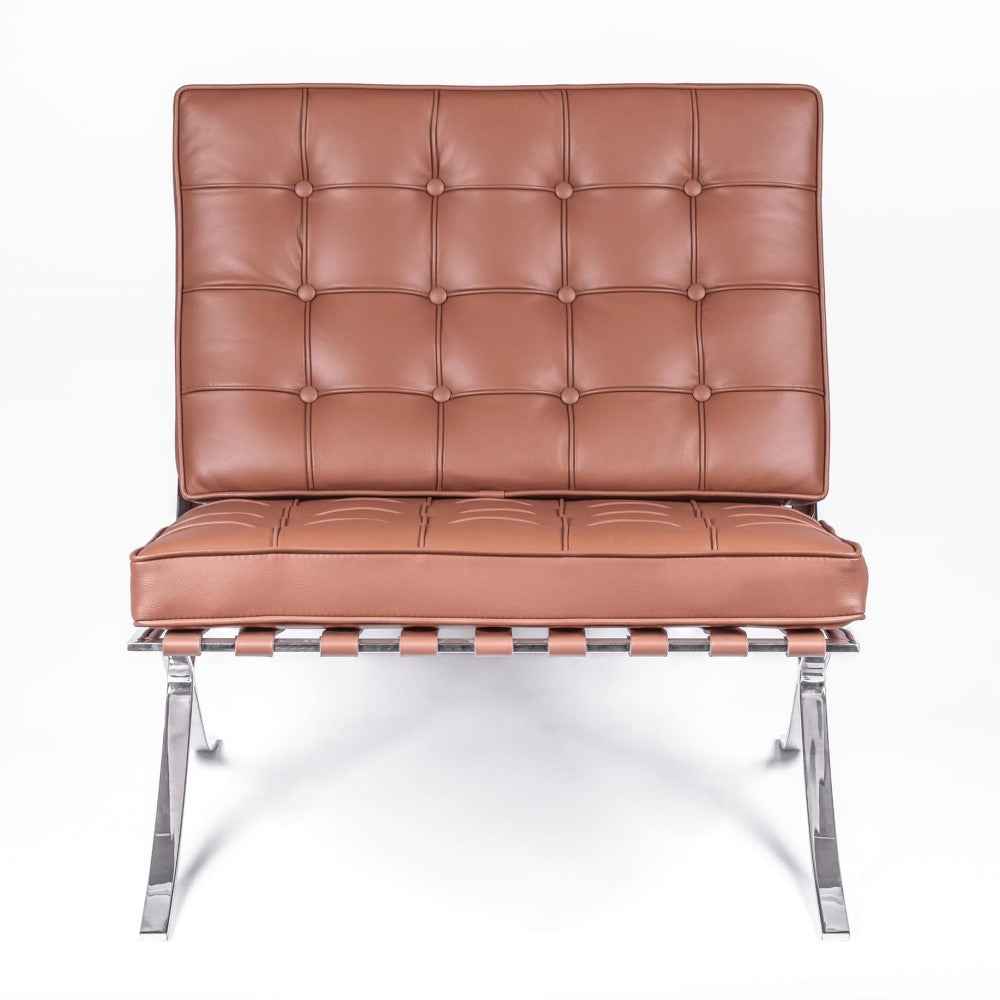 Silla de Cuero Barcelona Cognac - Estilo Contemporáneo