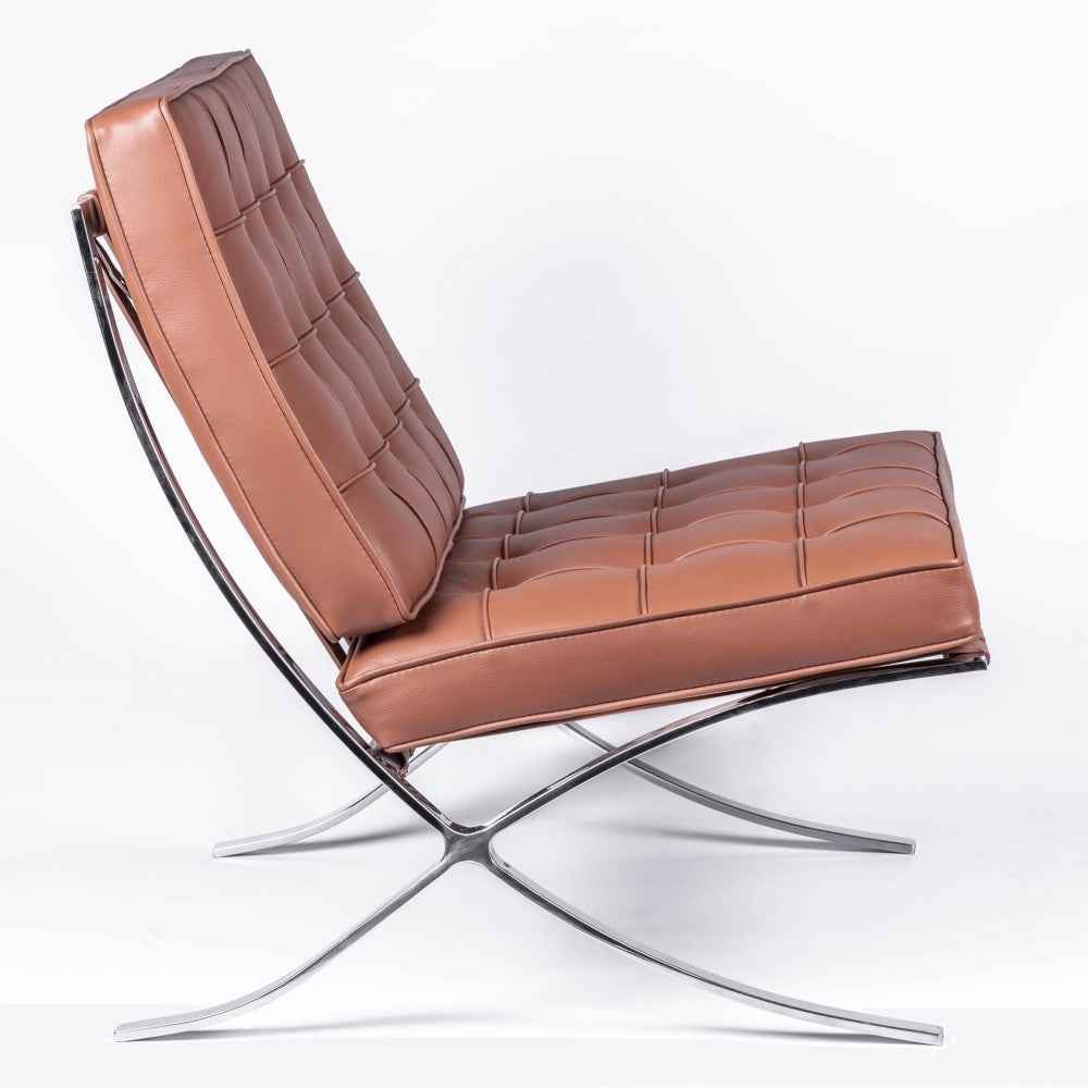 Silla de Cuero Barcelona Cognac - Estilo Contemporáneo