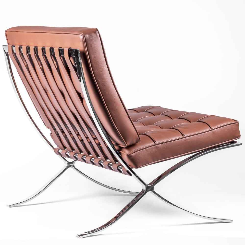 Silla de Cuero Barcelona Cognac - Estilo Contemporáneo