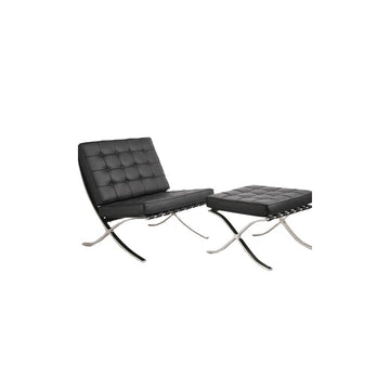 Silla Barcelona con Otomana de Piel Sintética
