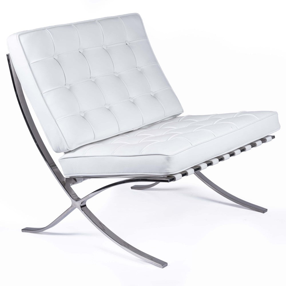 Silla Barcelona Chair HQ en cuero Fleur Italien