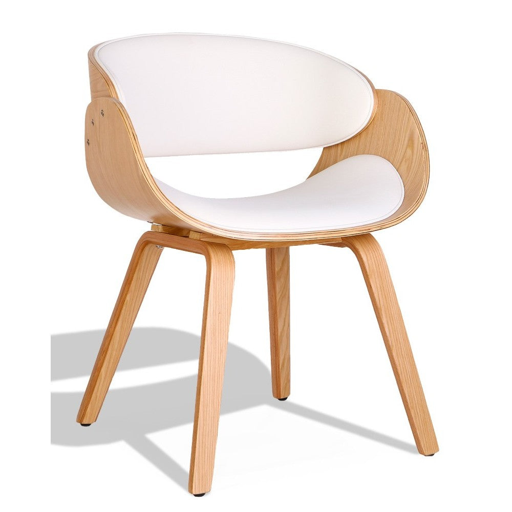 Silla nórdica Burrow S con cojín de piel sintética de madera de arce