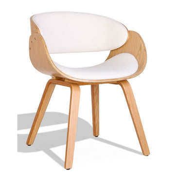 Silla nórdica Burrow S con cojín de piel sintética de madera de arce