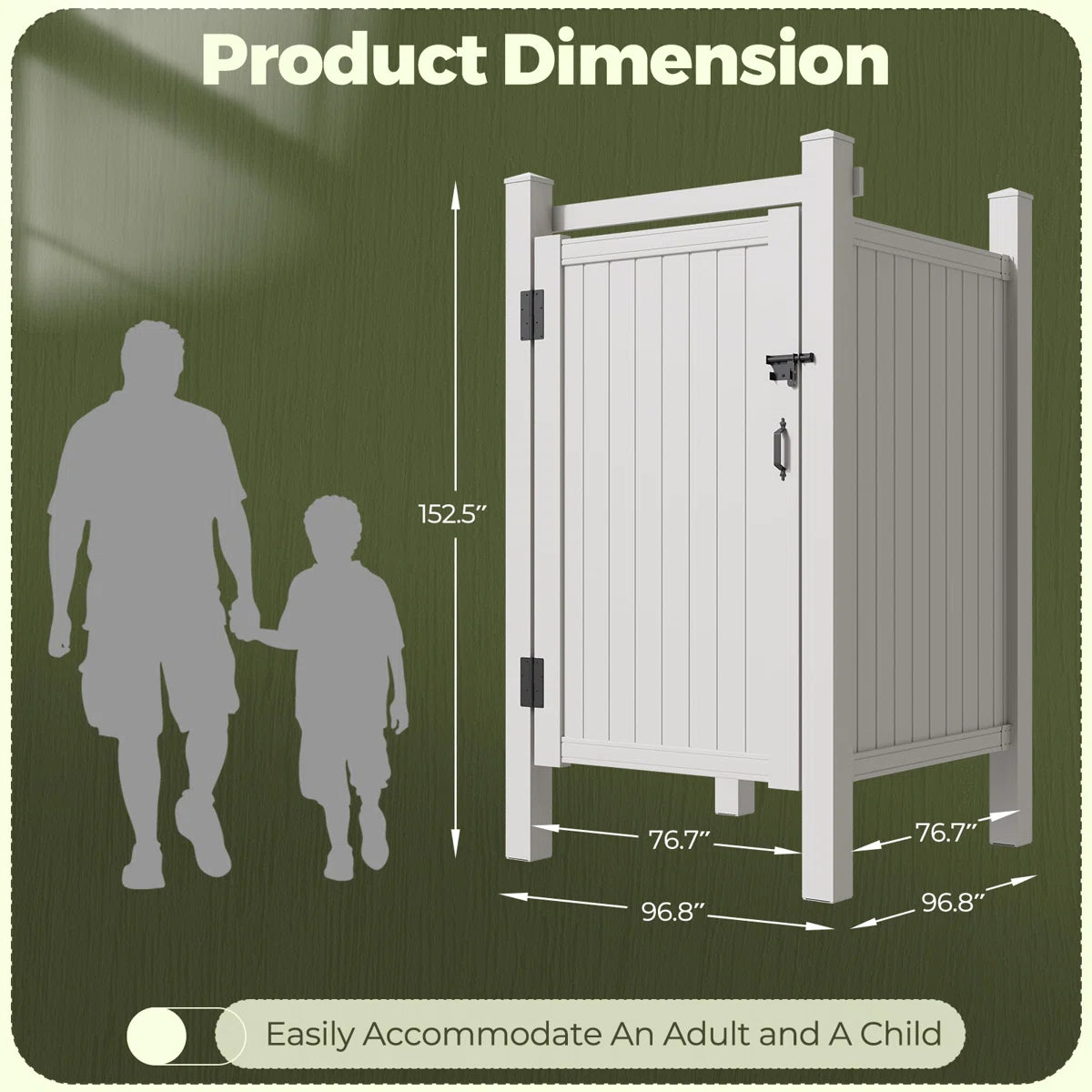 Cabina de Ducha Exterior de PVC Blanco - Imagen 4