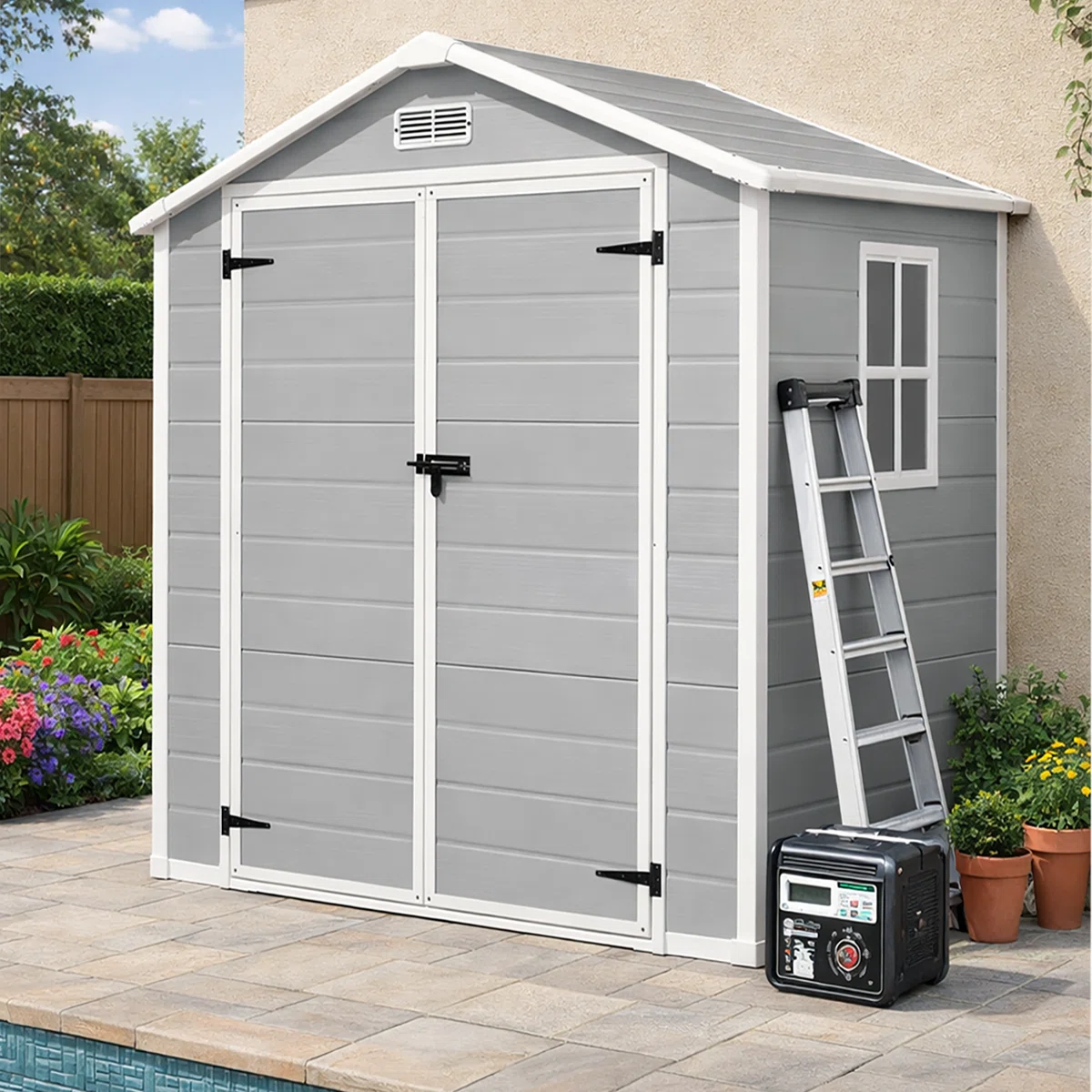 Lujoso Caseta de jardín exterior 6x4 FT con suelo - Imagen 2