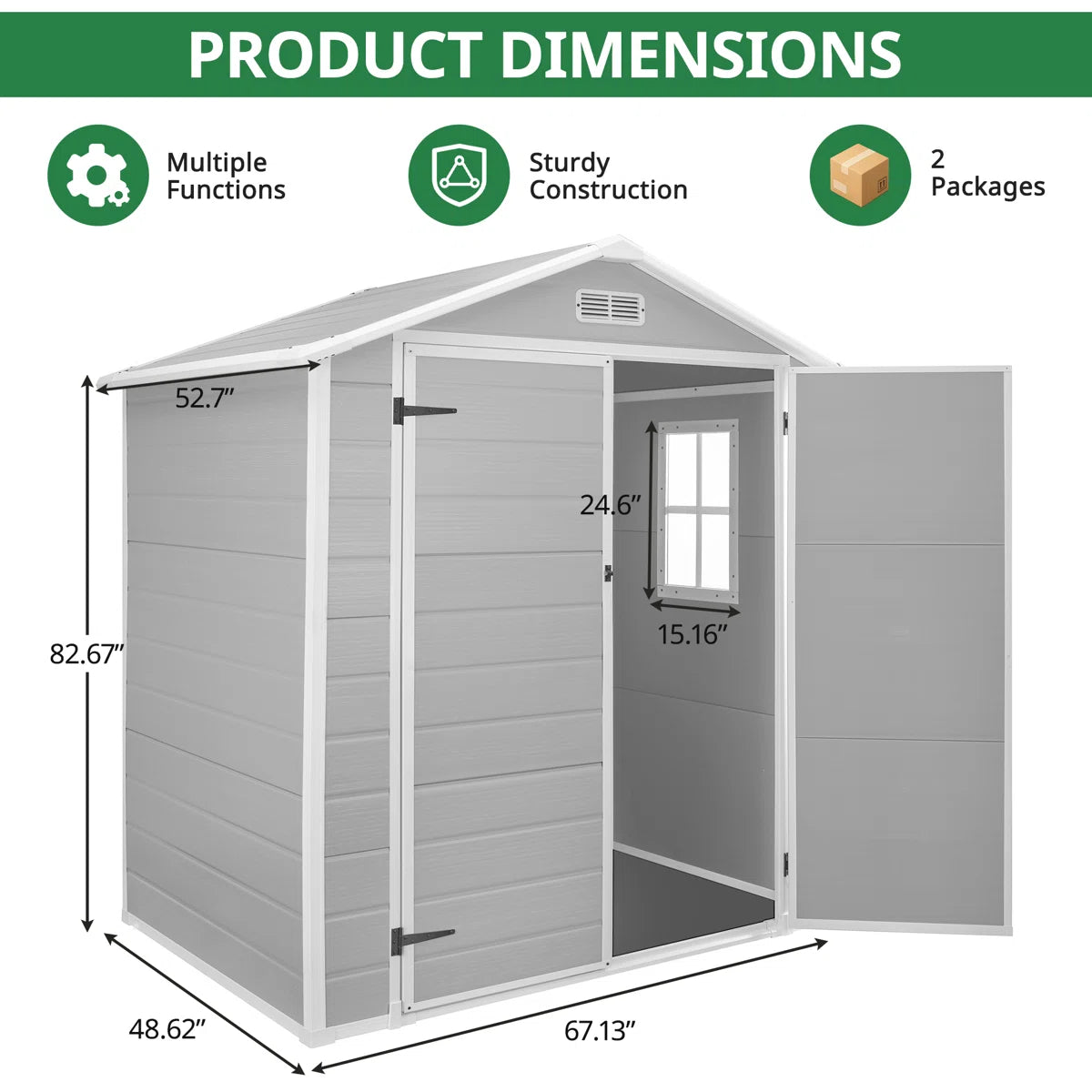 Lujoso Caseta de jardín exterior 6x4 FT con suelo - Imagen 3