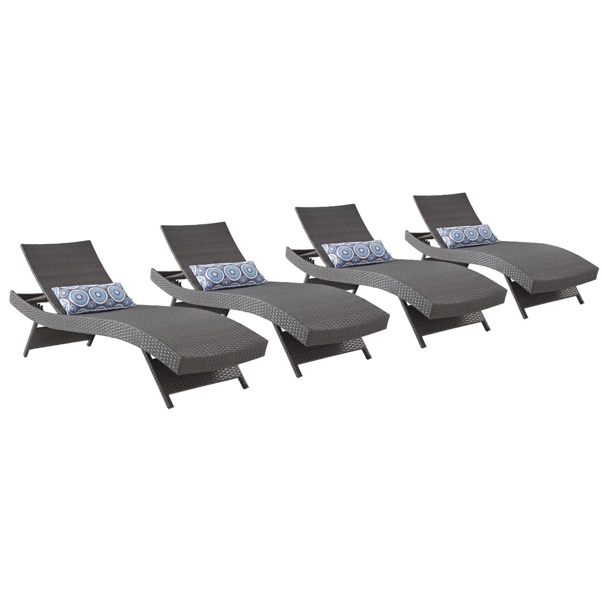 Set de 4 tumbonas de jardín reclinables y plegables - Estilo Contemporáneo - Imagen 3