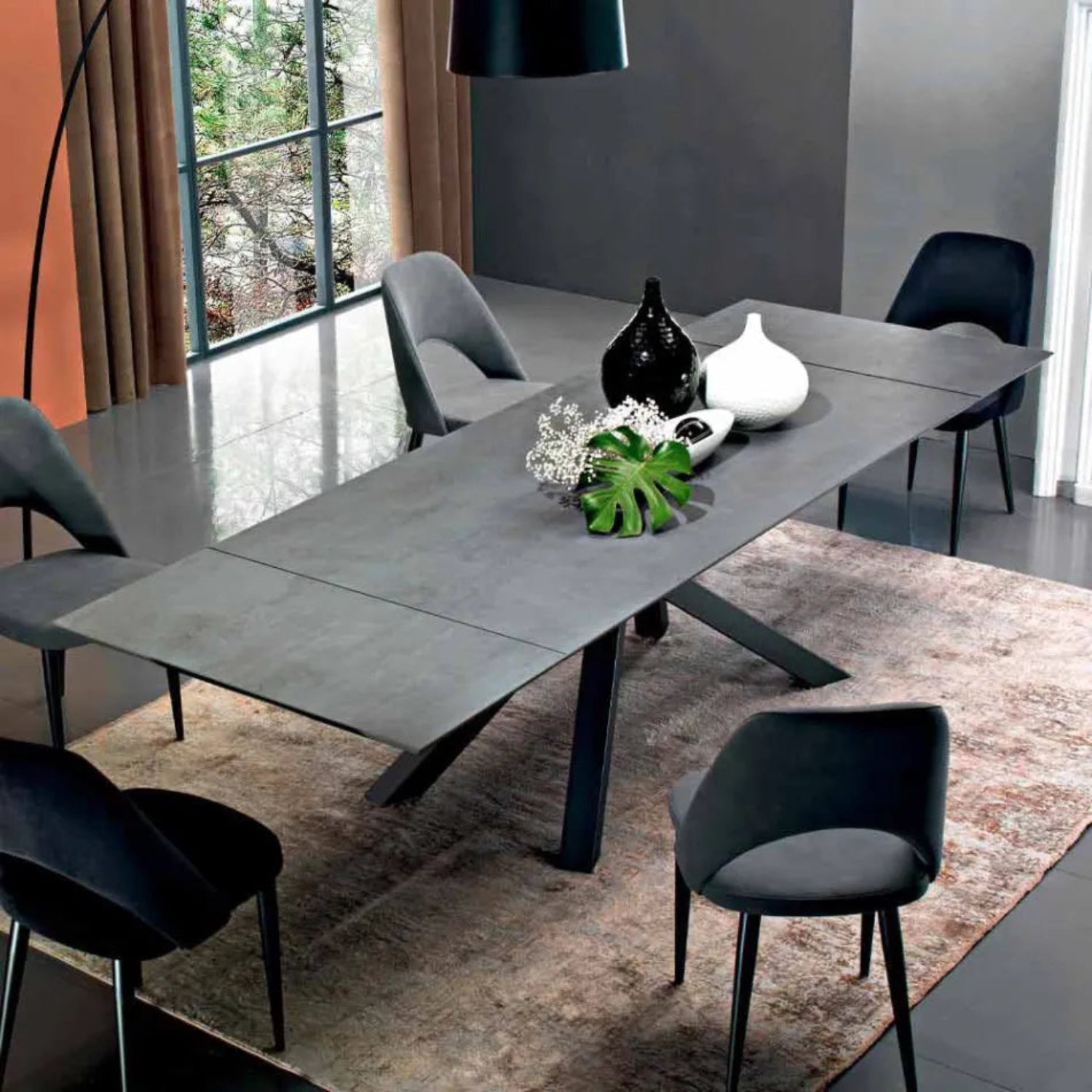Mesa de comedor extensible hasta 300 cm en laminado - Settimmio