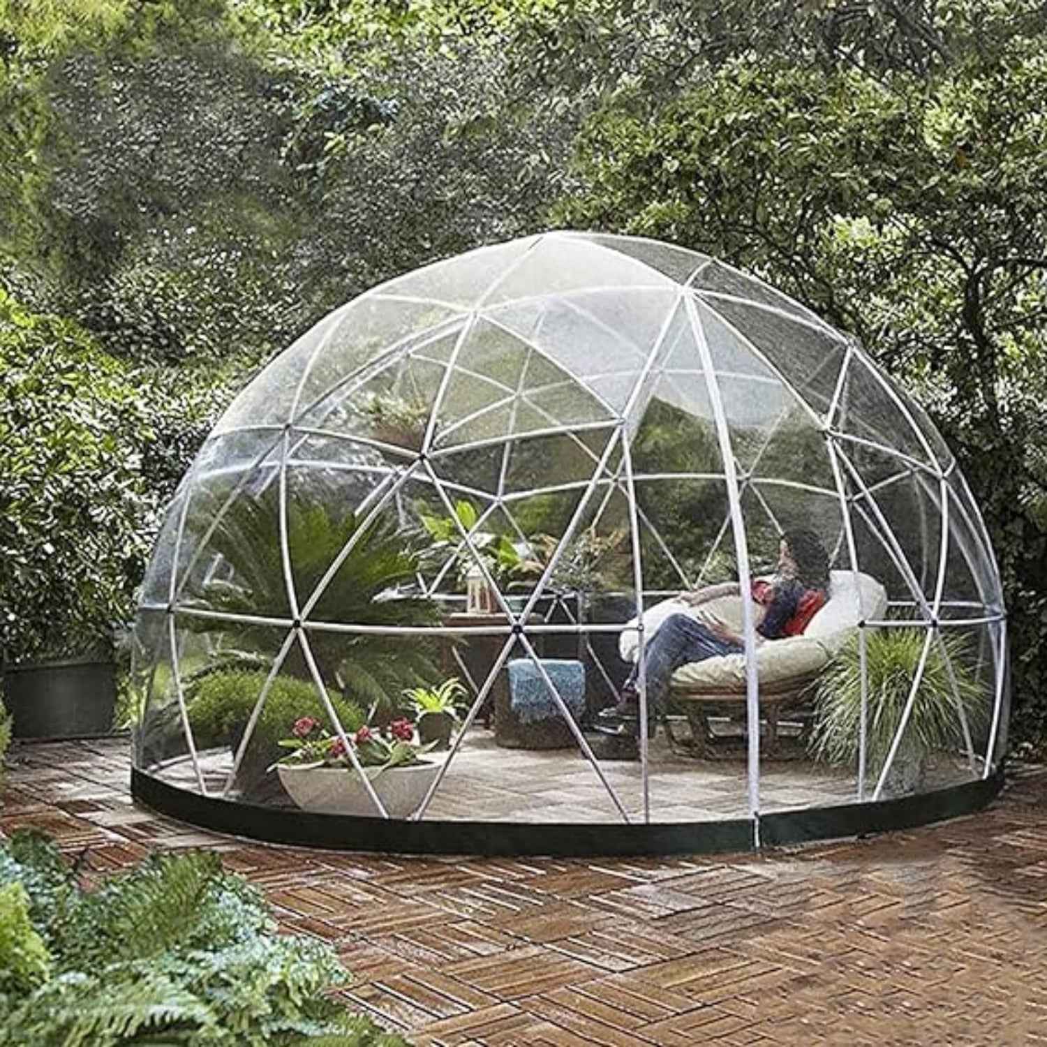 Contemporáneo Tienda de cúpula de jardín FANYING, tienda de burbujas transparente de 3,6 m, tienda de campaña, invernadero, cúpula geodésica, resis...