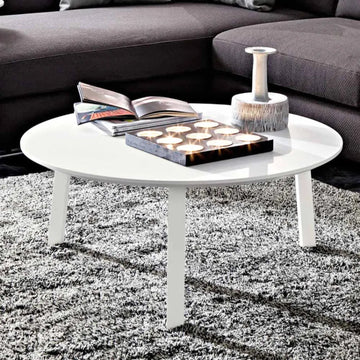 Diseño Mesa de centro con tapa redonda de Mdf lacado Made in Italy-Tobiko - Confort Superior