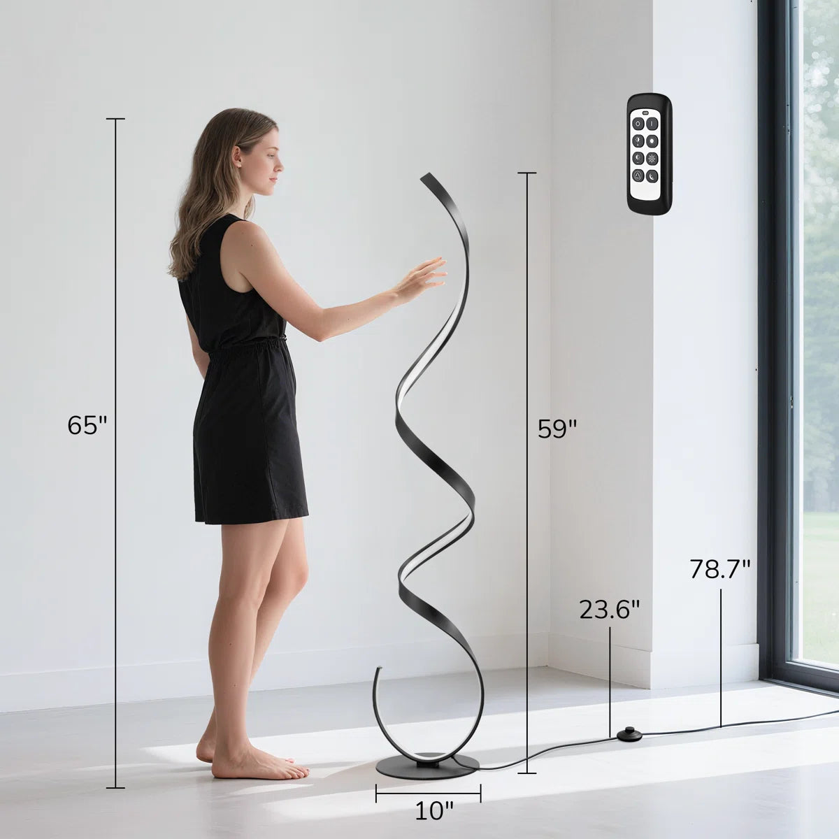 Lámpara de pie LED escultórica - Imagen 3