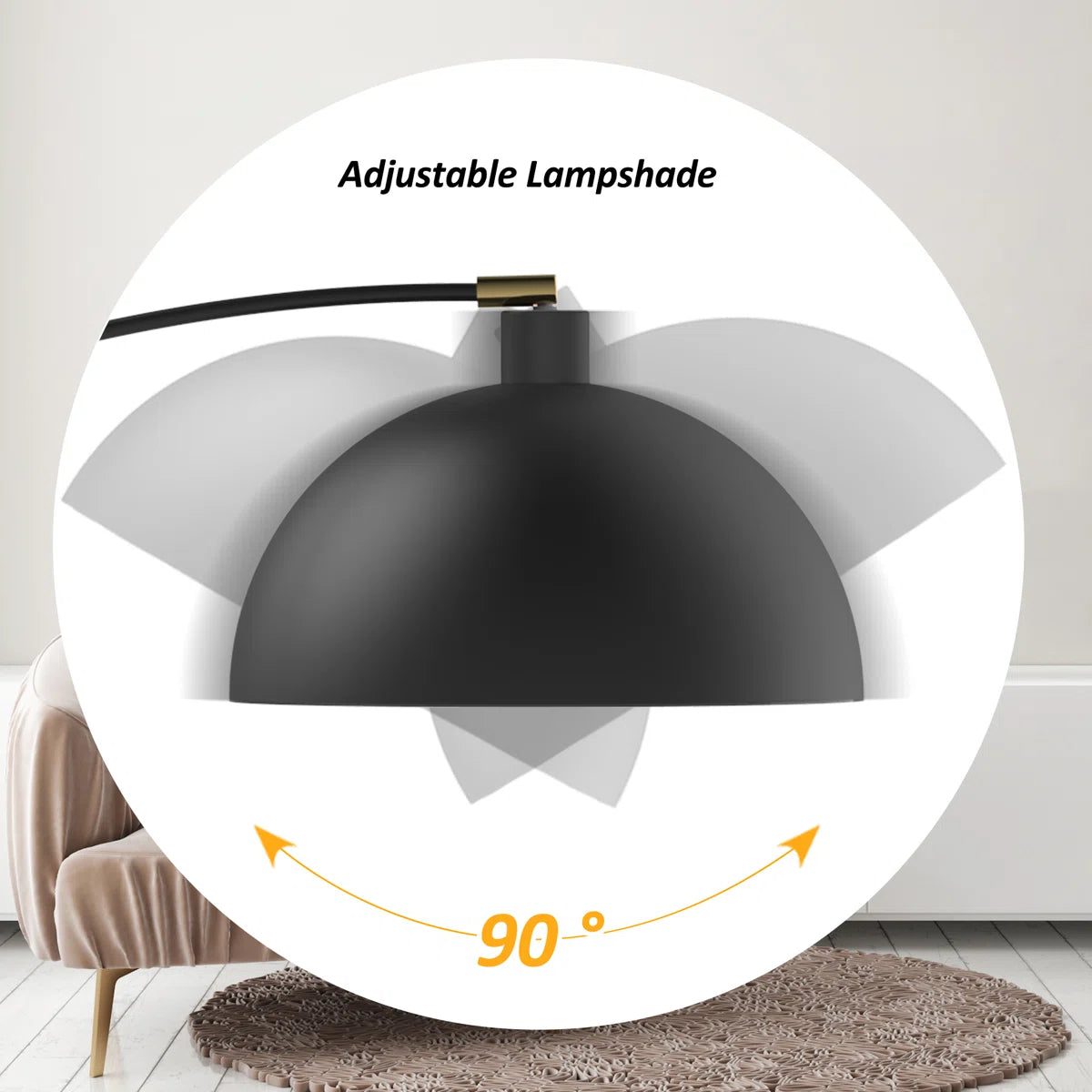 Lámpara de pie arqueada moderna LED - Imagen 5