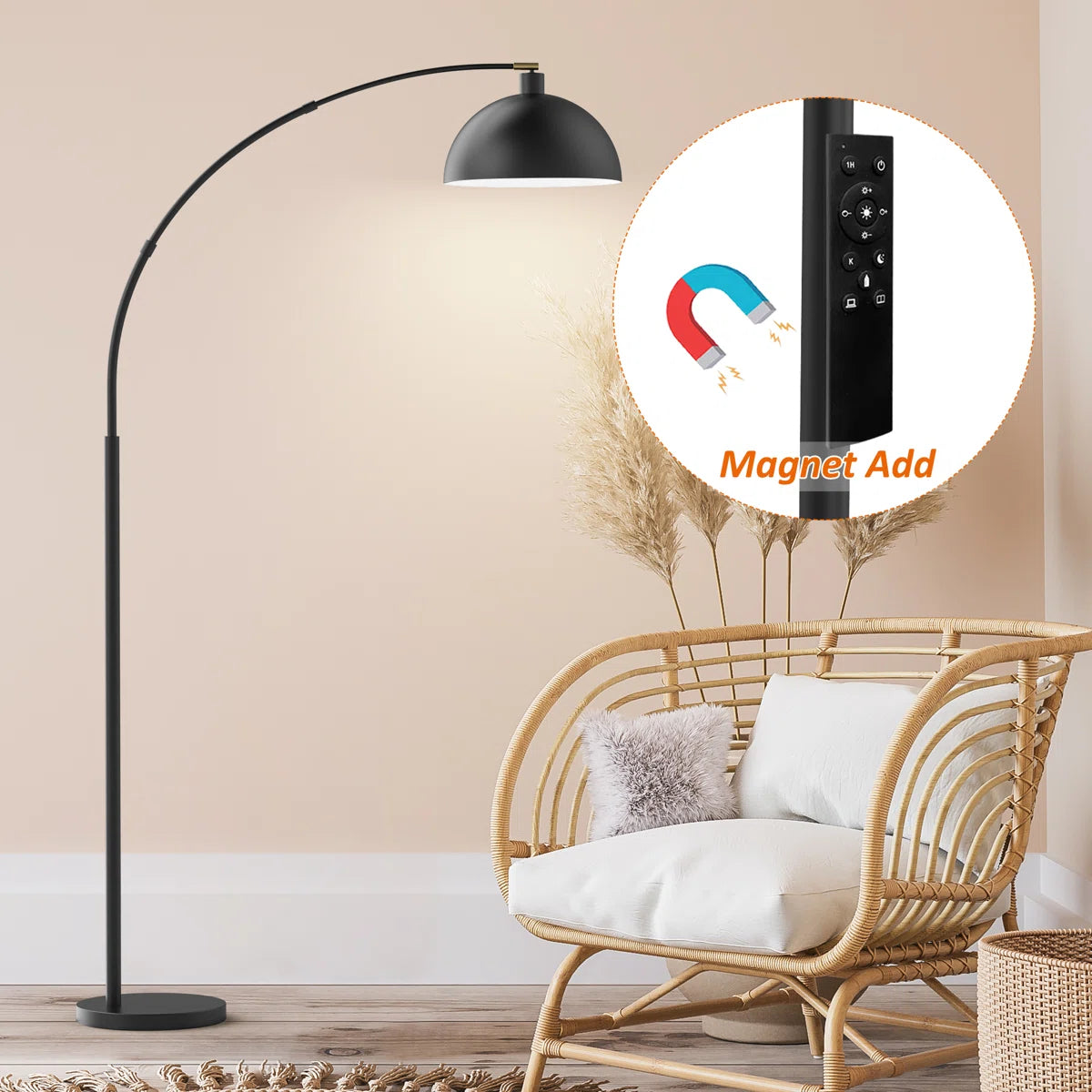 Lámpara de pie arqueada moderna LED - Imagen 6
