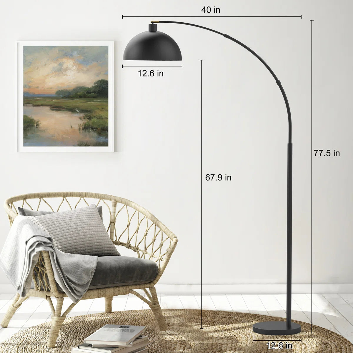 Lámpara de pie arqueada moderna LED - Imagen 7