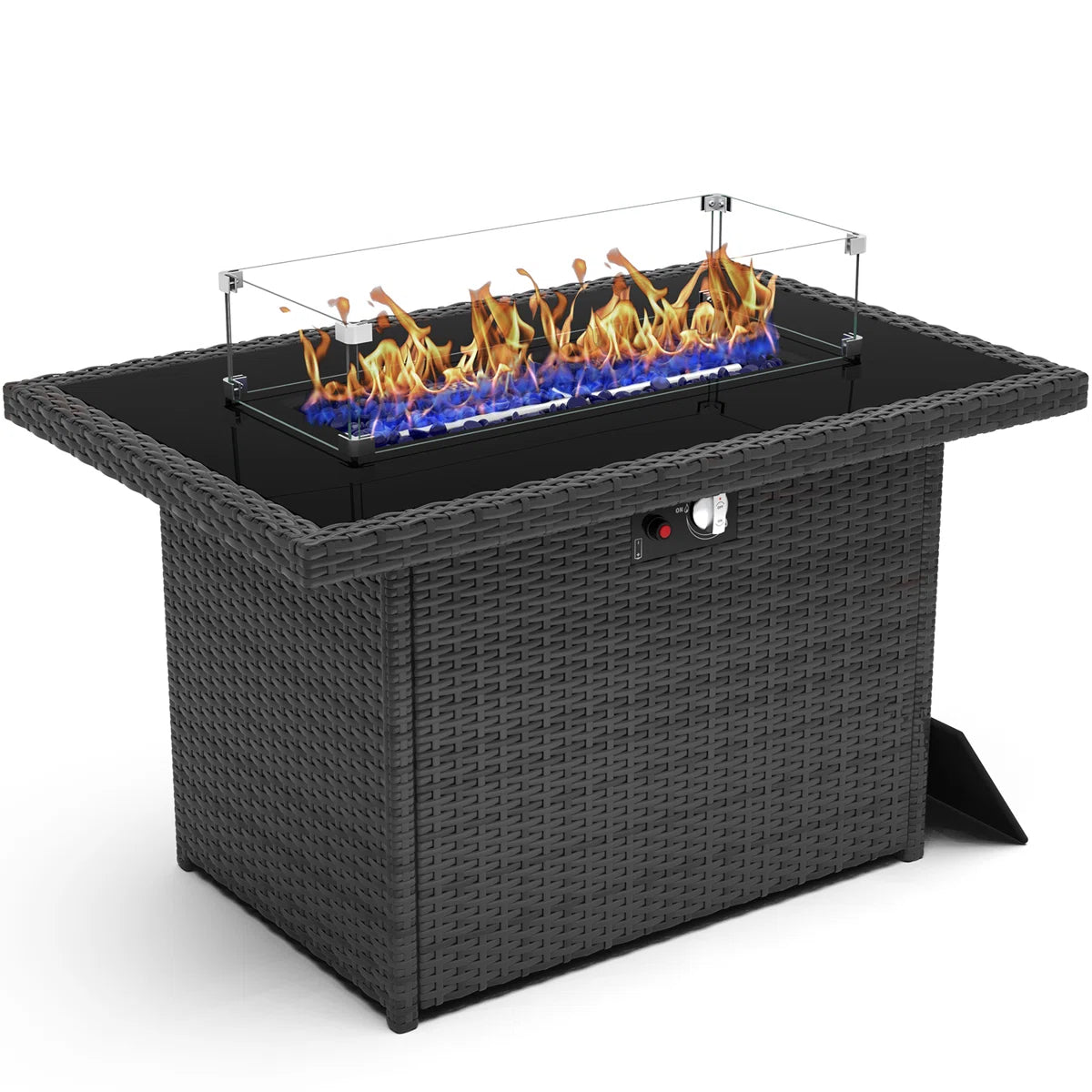Mesa de Fuego Exterior Rectangular de Acero Inoxidable
