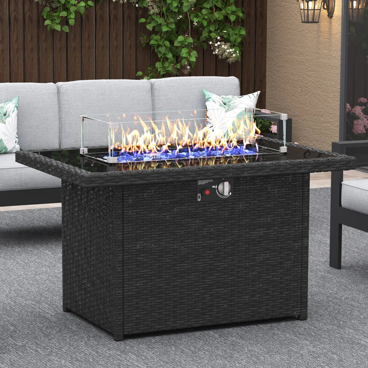 Refinado Mesa de Fuego Exterior Rectangular de Acero Inoxidable - Imagen 5