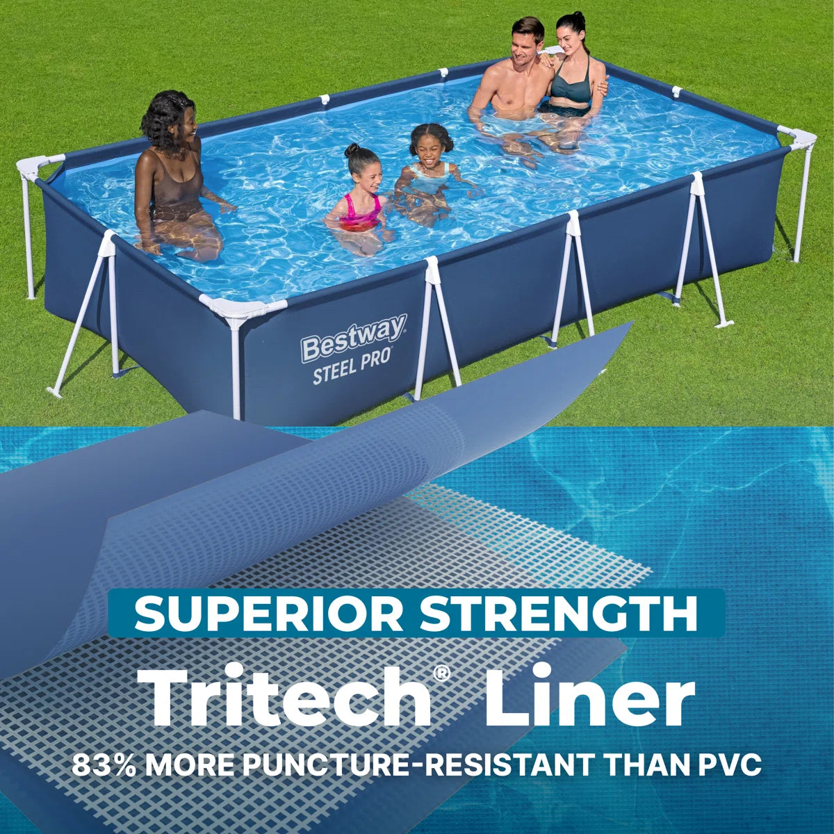 Elegante Piscina Elevada Rectangular Bestway - Imagen 3