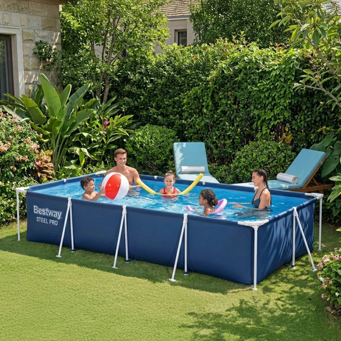Elegante Piscina Elevada Rectangular Bestway
