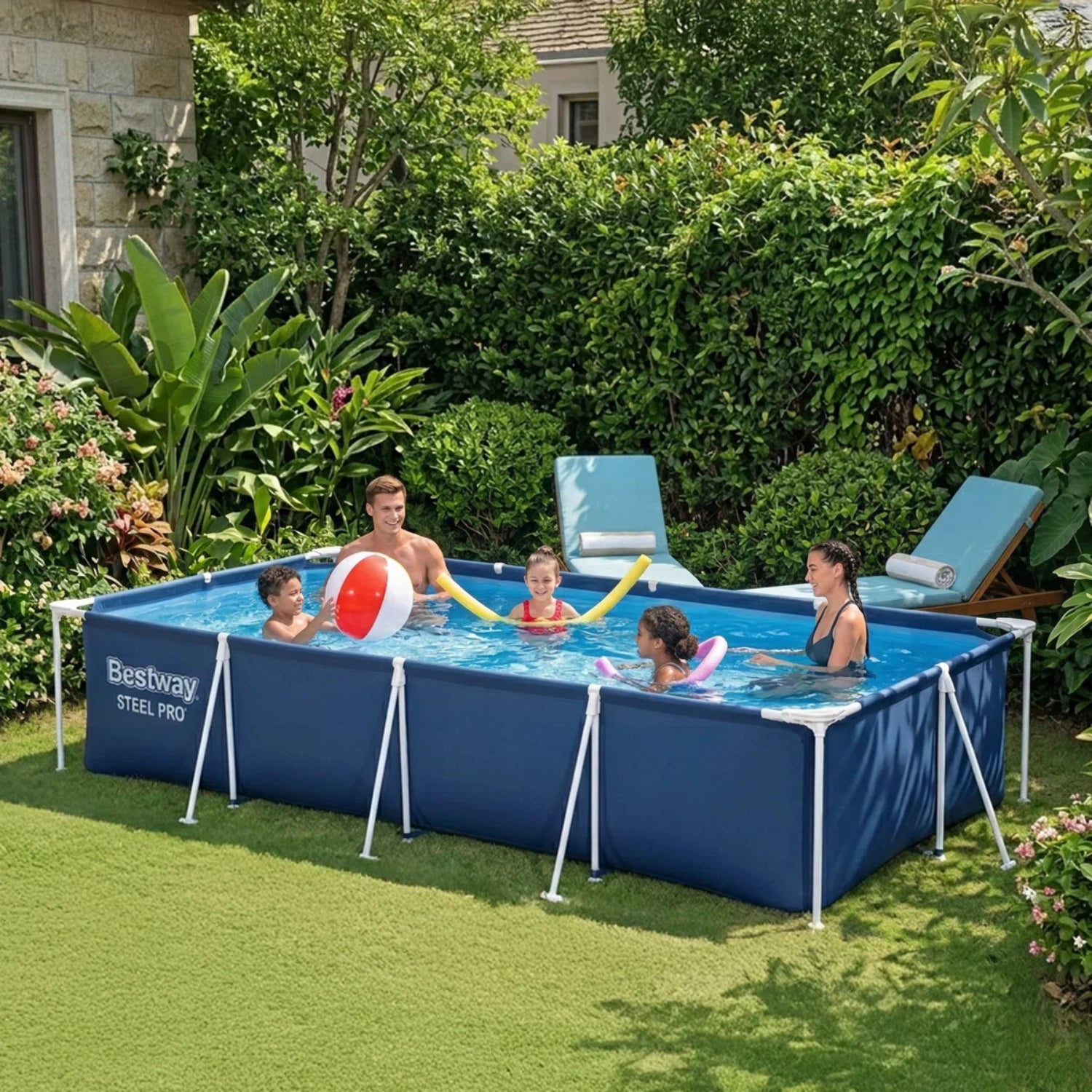Elegante Piscina Elevada Rectangular Bestway