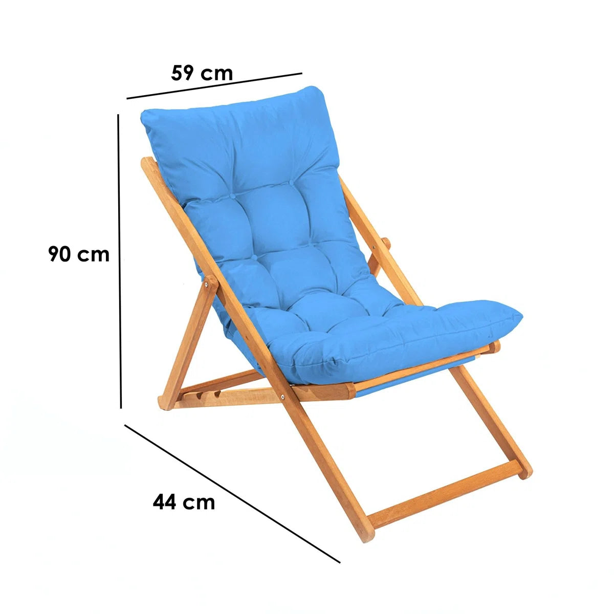 Sillón de jardín plegable de madera - Imagen 5