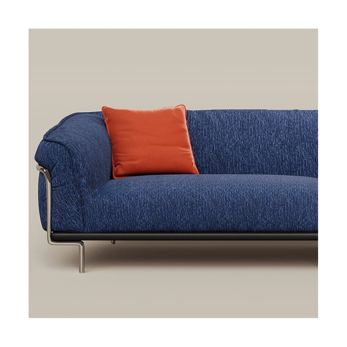 Sofá modular de 4 plazas en lino azul - Estilo Contemporáneo - Imagen 6