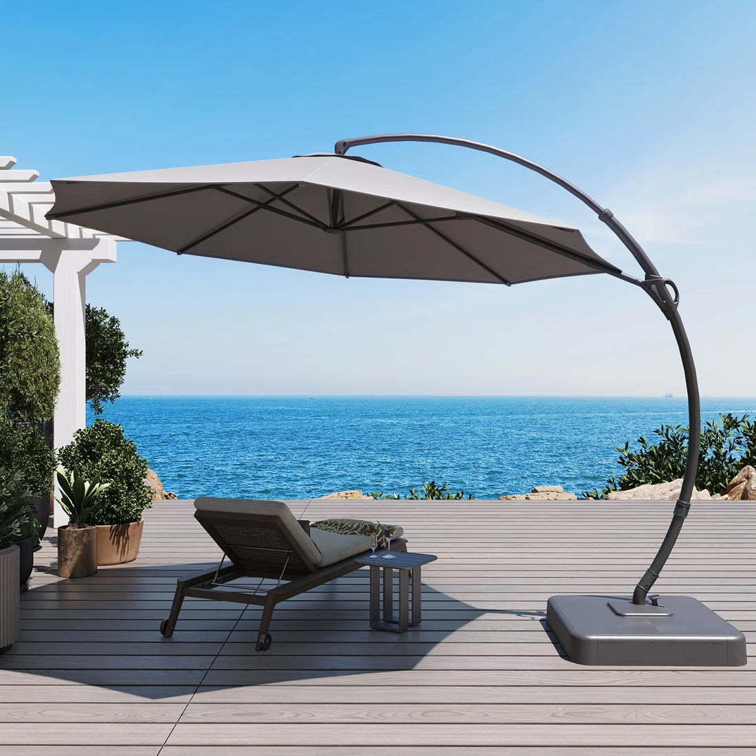 Lujoso Parasol excéntrico grande 360°