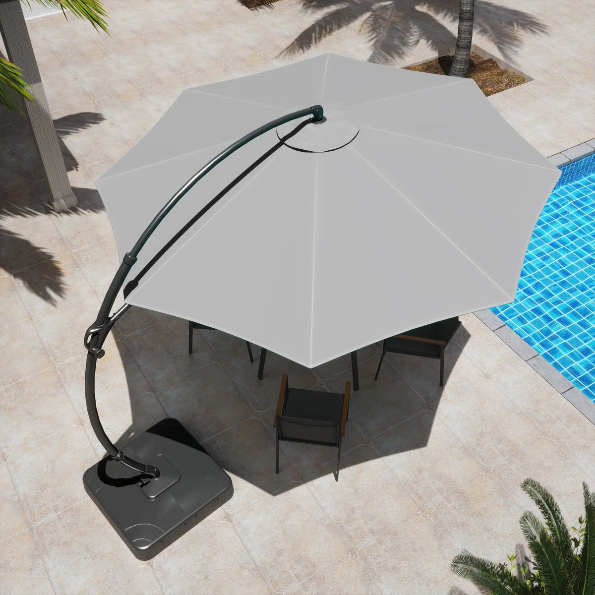 Lujoso Parasol excéntrico grande 360° - Imagen 4