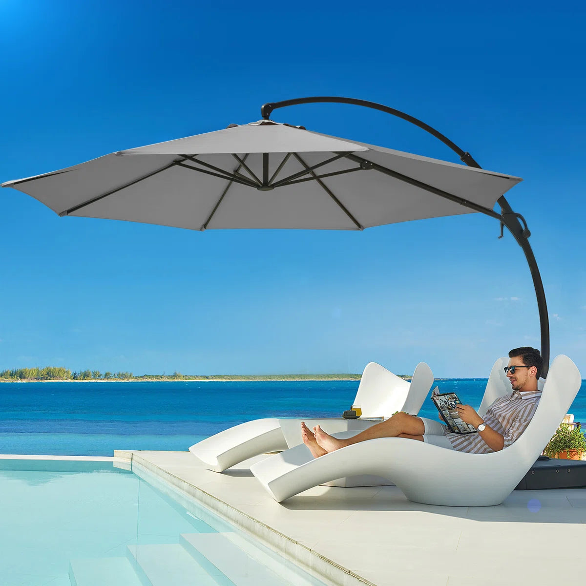 Lujoso Parasol excéntrico grande 360° - Imagen 6